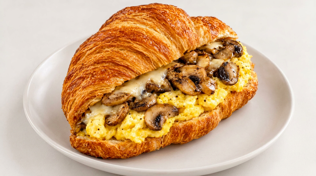Mushroom Omelette Croissant.